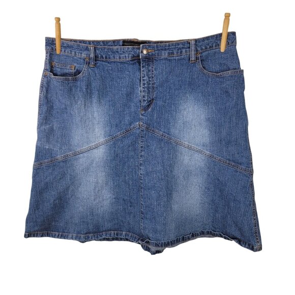 Venezia Denim Skirt Plus Size 20 42" Waist casual Blue Jean 20W Above Knee - Picture 1 of 4
